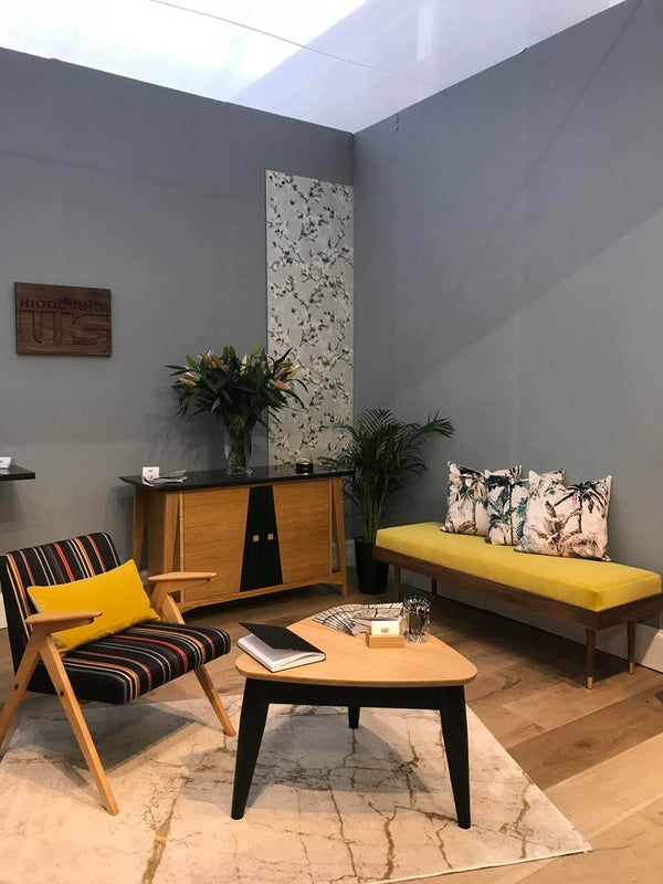 Upholstered Solid Walnut Wood Bench with Velvet Seat