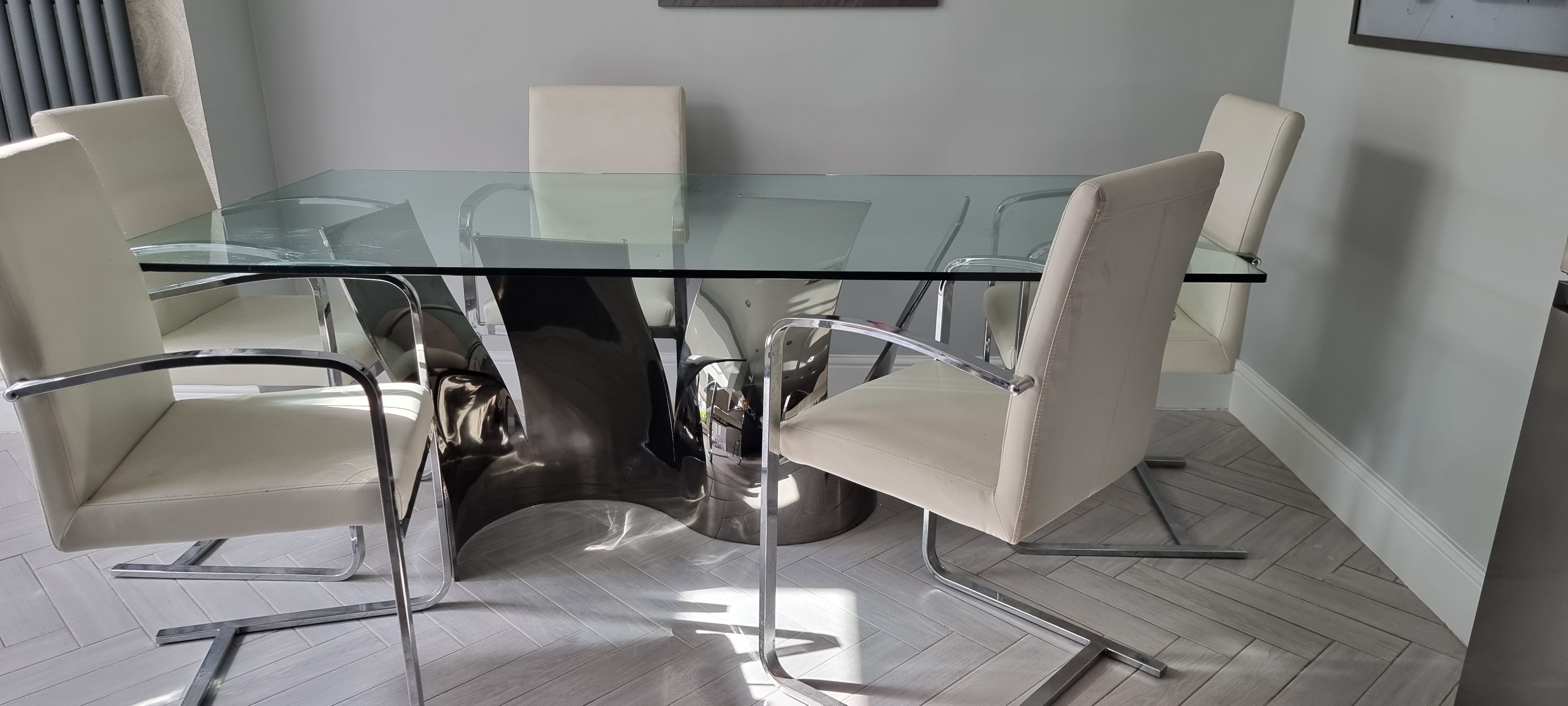 Roche Bobois Voiles Dining Table and 4 Chairs