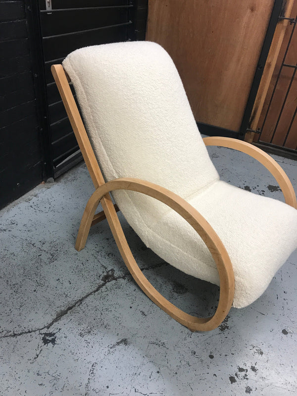 1930s English Art Deco Bent Beechwood Armchair,