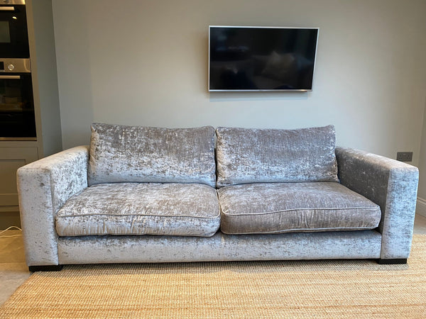 Sofas & Stuff 4 Seater Sofa in Crushed Velvet Rockall Fabric