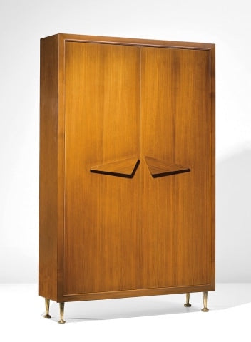 Gio Ponti Illuminated Wardrobe, early 1950s Mahogany.