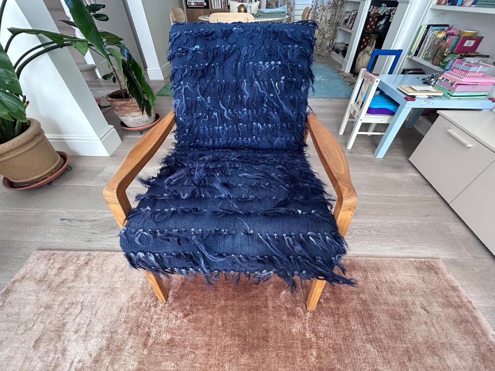 Navy Blue Anthropologie Armchair