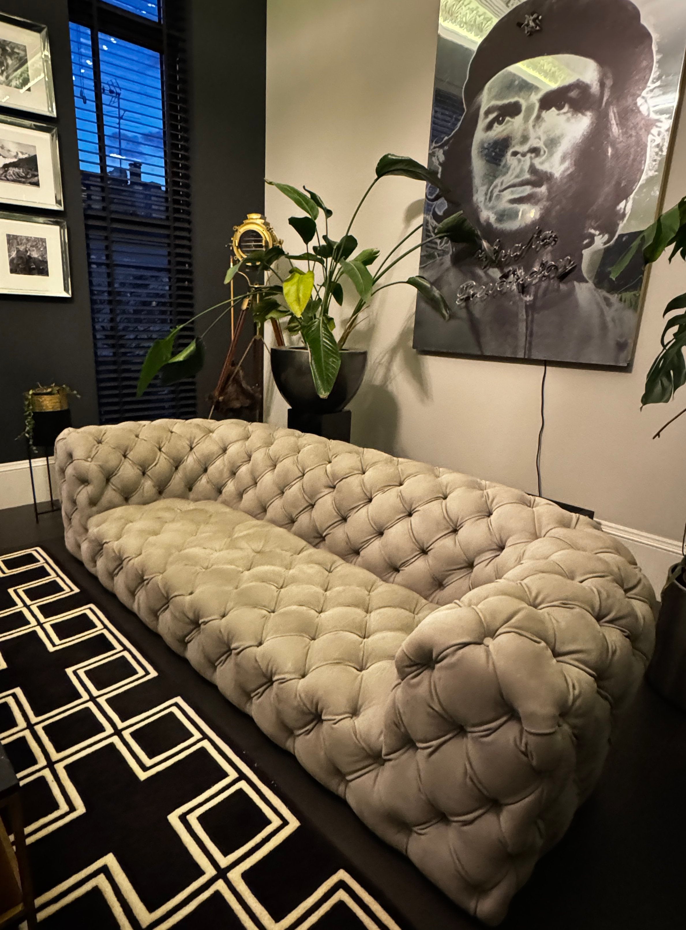 Baxter Chester Moon Chesterfield Sofa in Nubuck Pearl Grey