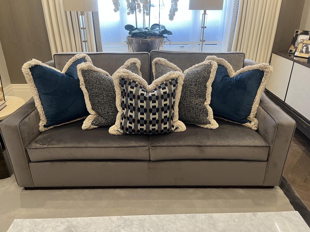 Bespoke Grey - Taupe Velvet Sofa
