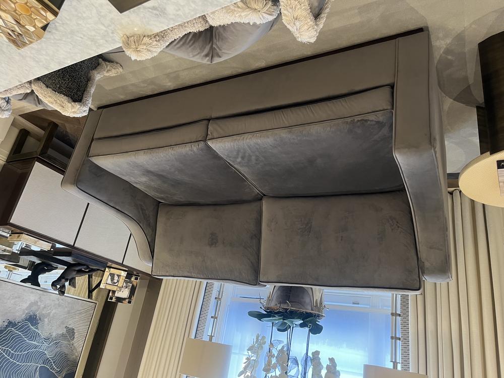 Bespoke Grey - Taupe Velvet Sofa