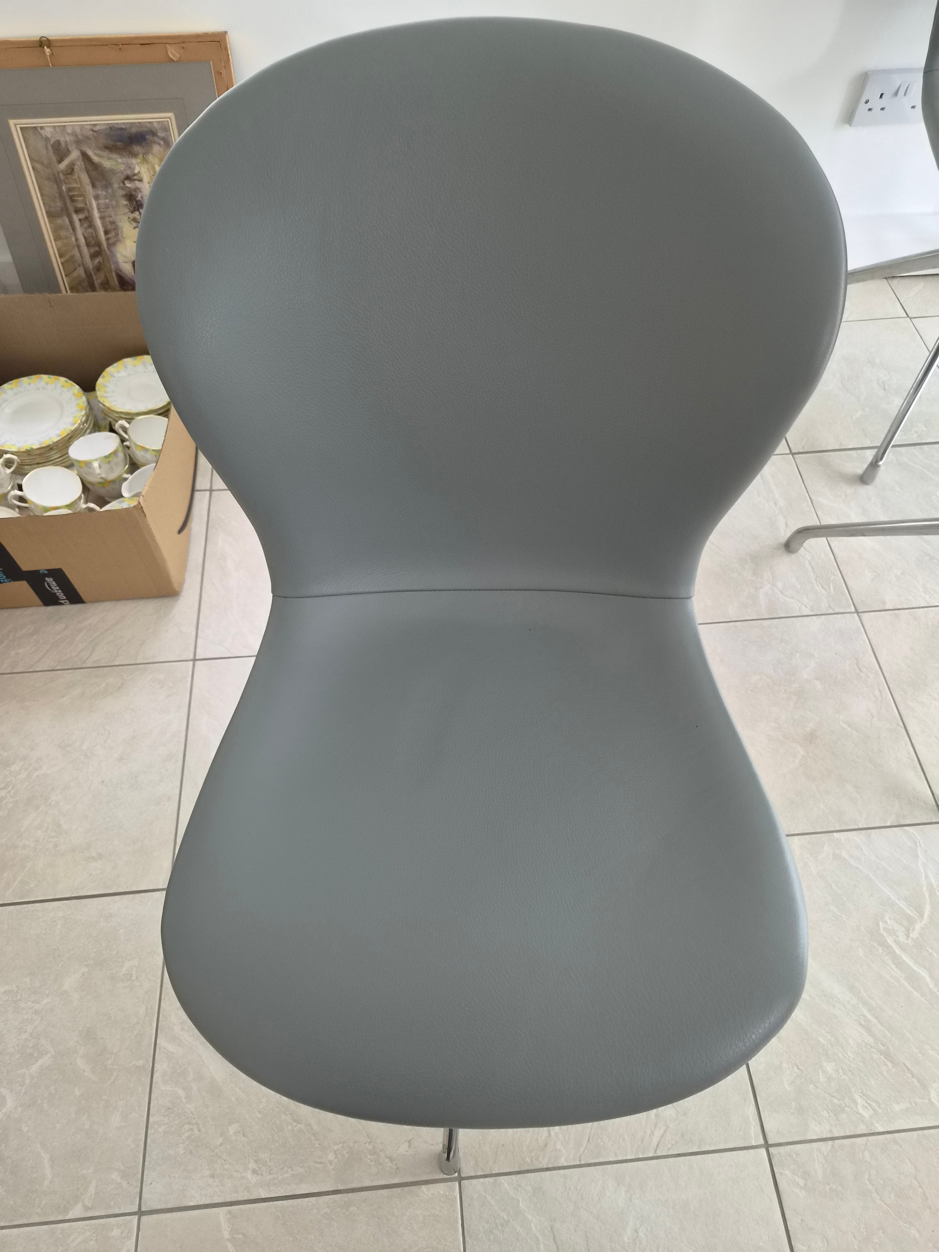 BoConcept Adelaide Grey Leather Dining Chairs x 6