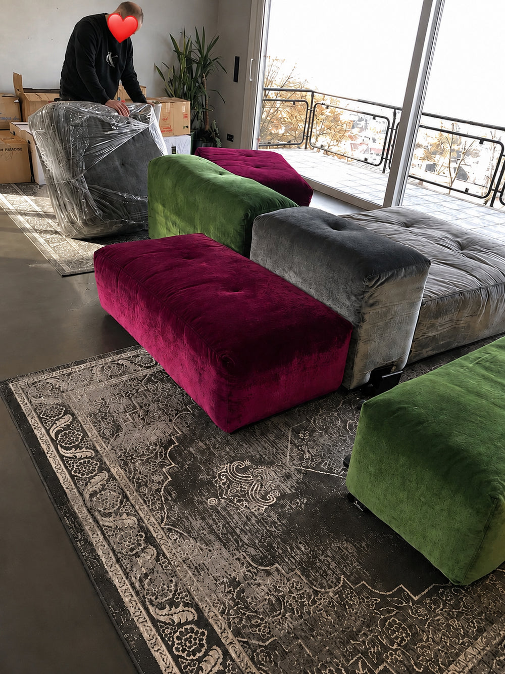Bretz Drop City Modular Velvet Sofa