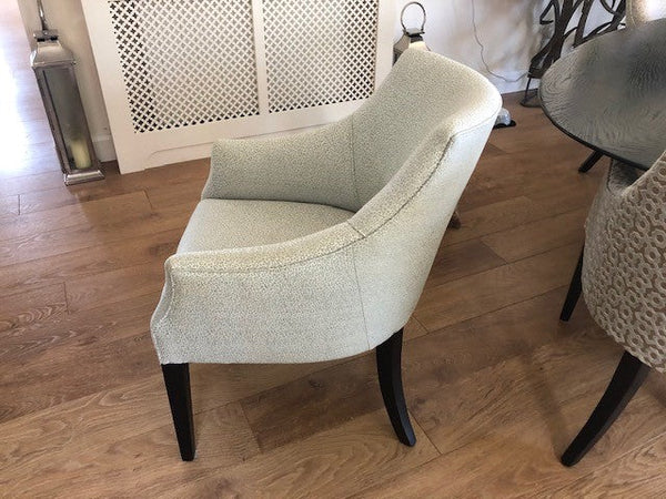 8 Wych Wood design Dining armchairs in silk