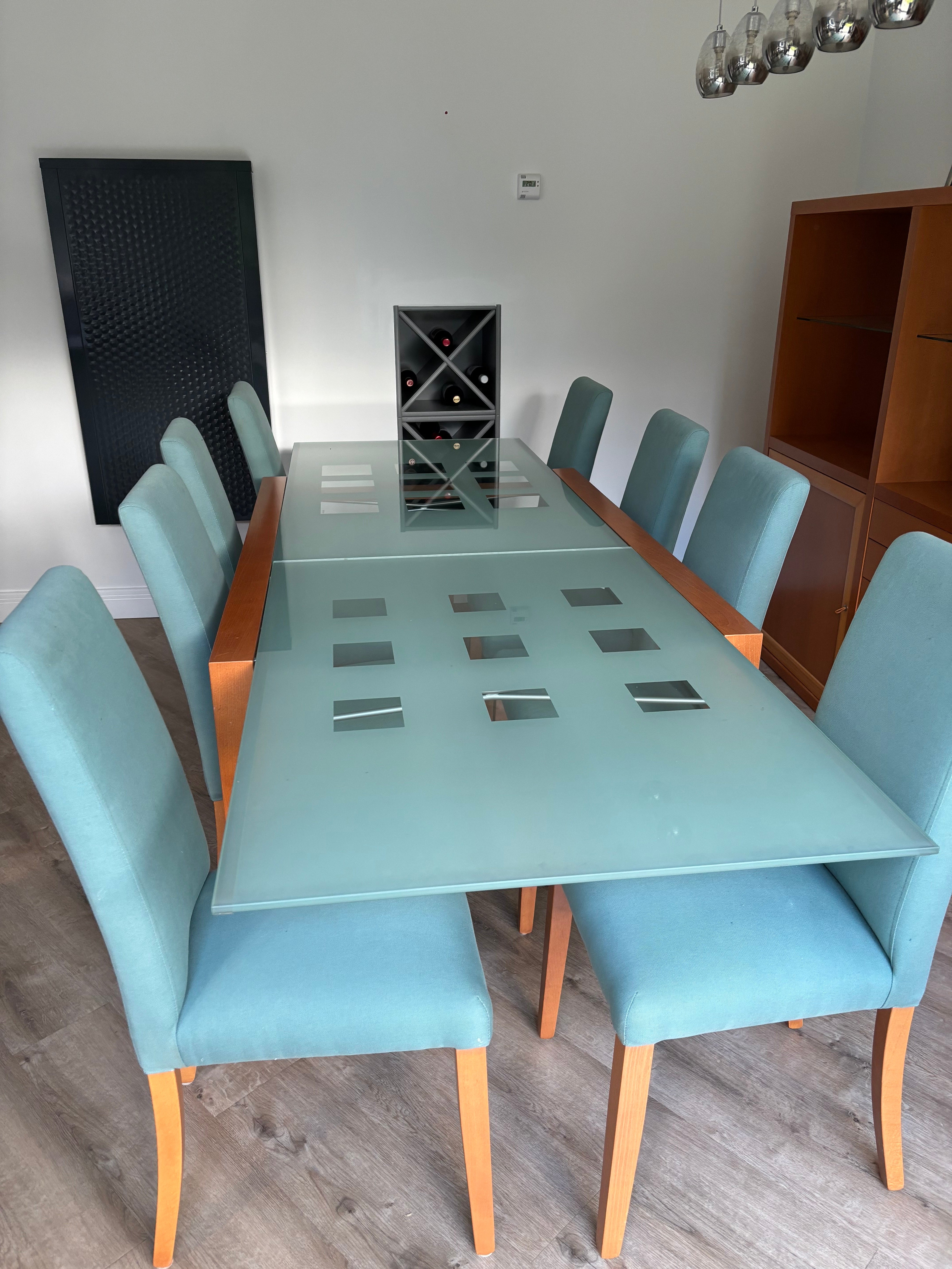 Ligne Roset Extendable Dining Table and Chairs x 8