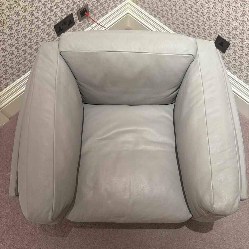 Grey Leather Poltrana Frau Armchair