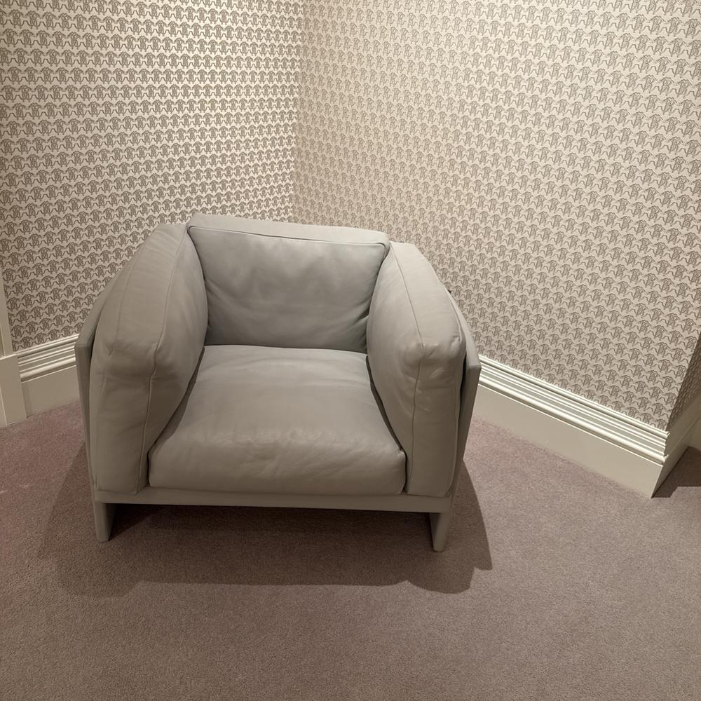 Grey Leather Poltrana Frau Armchair