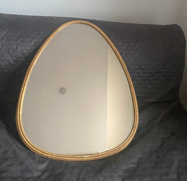 Ovo rattan mirror