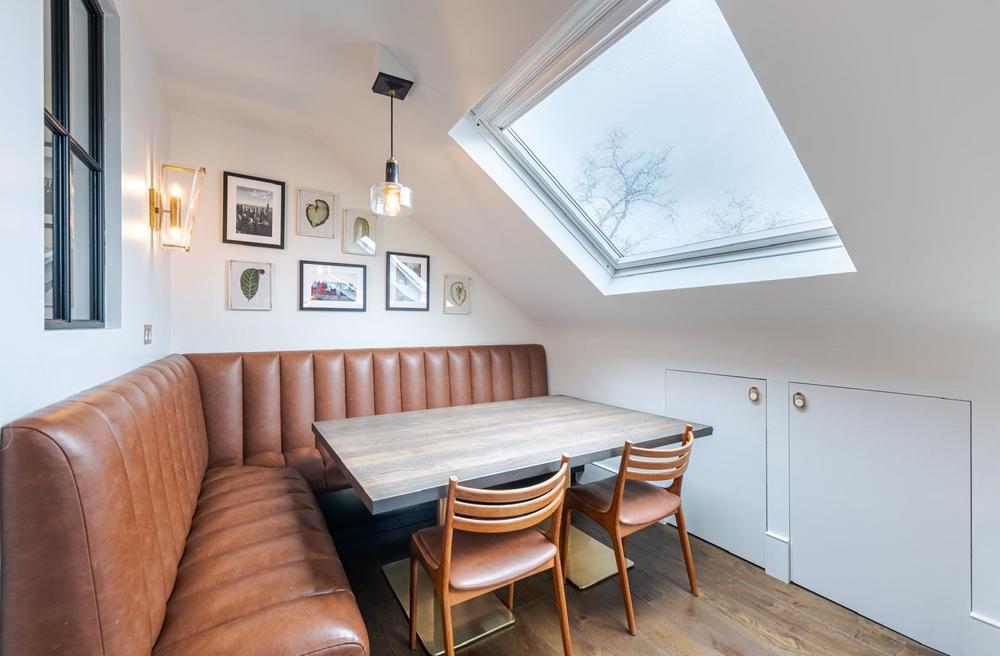 Luxury Leather Banquette and Oak Dining Table
