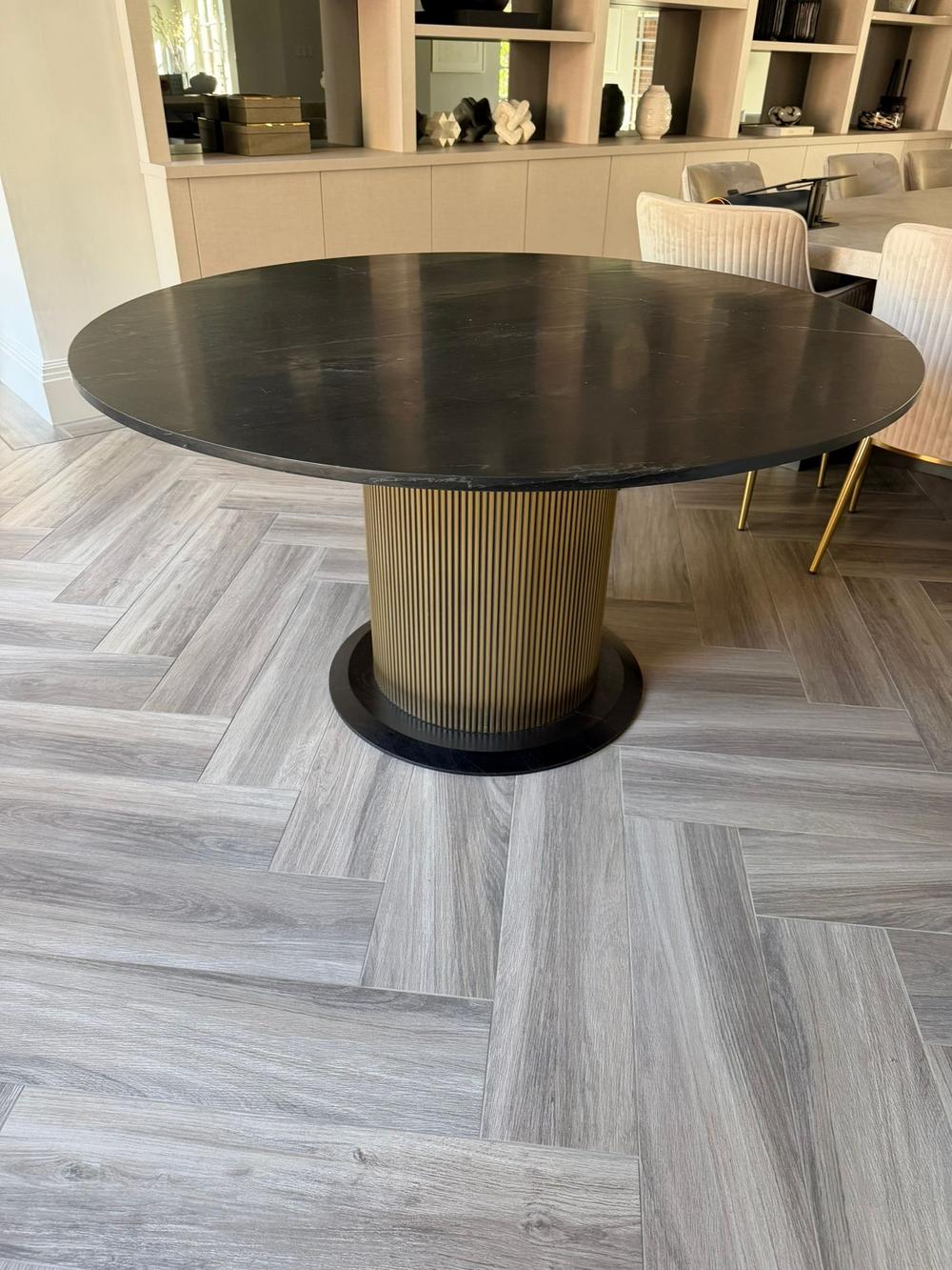 Round Dining Table with Marble Top