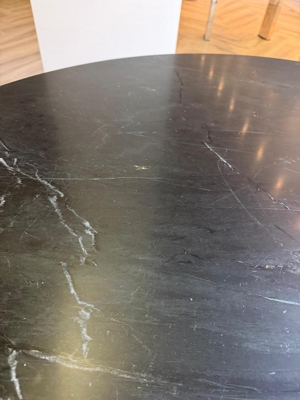 Round Dining Table with Marble Top