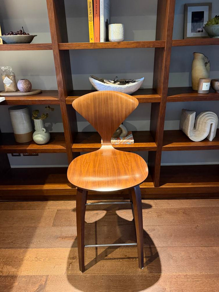 Two Original Cherner High Chairs in Walnut