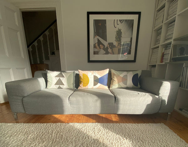 Zanotta 3 seater grey wool sofa