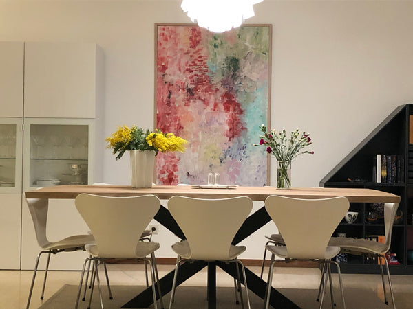 Large wooden dining table