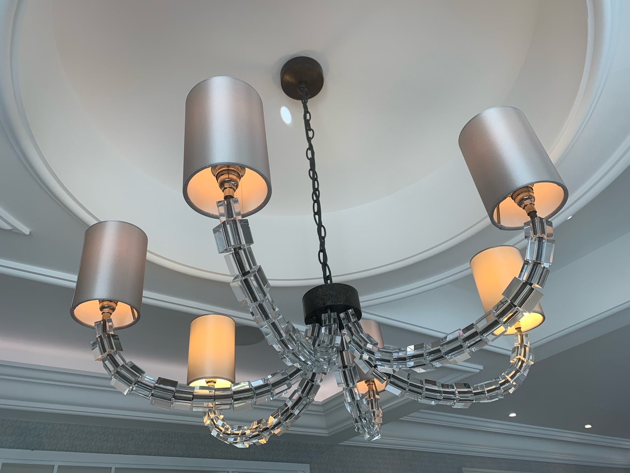 A Porta Romana 6 Arm Latrigue  clear chandelier