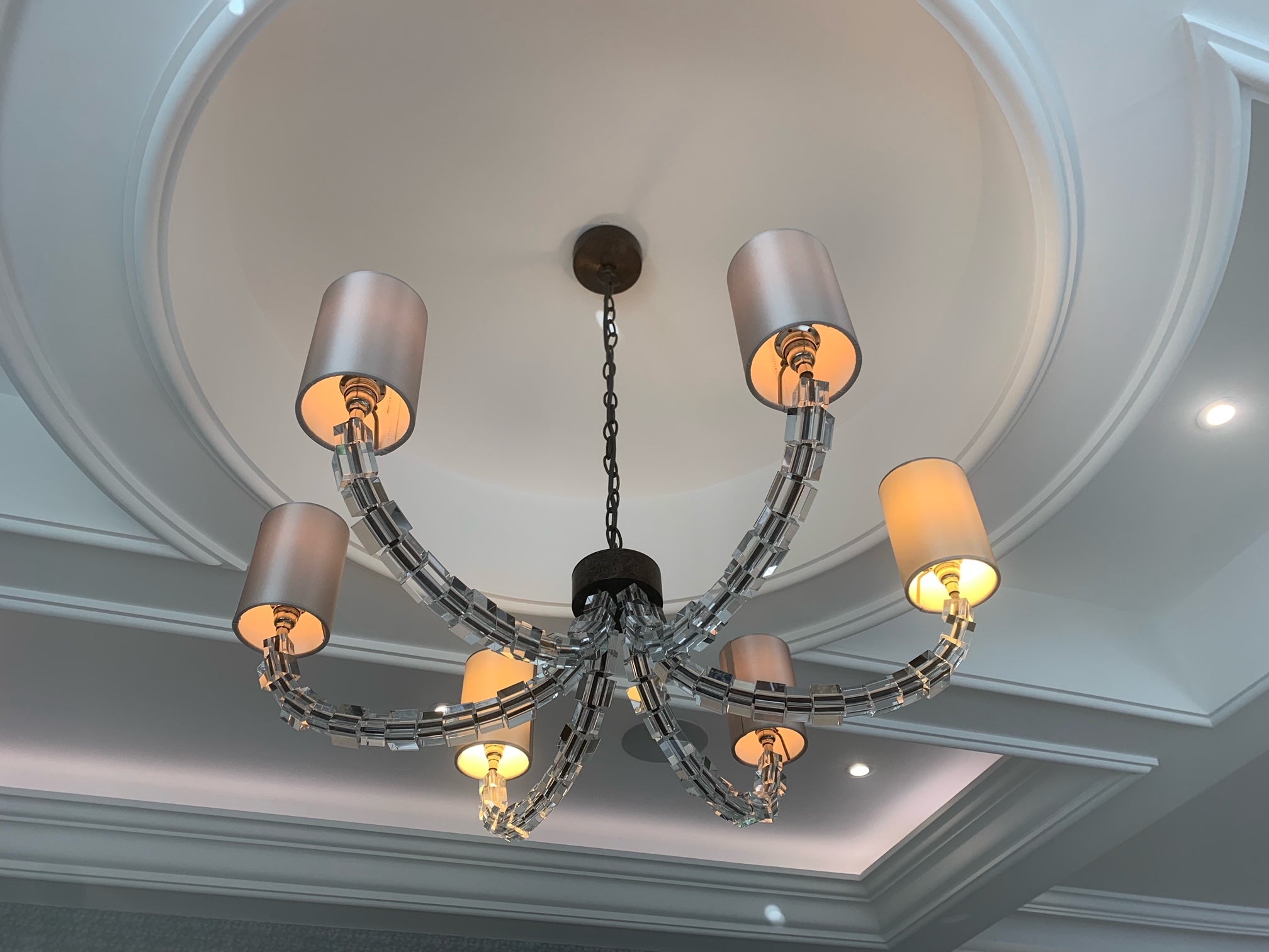 A Porta Romana 6 Arm Latrigue  clear chandelier