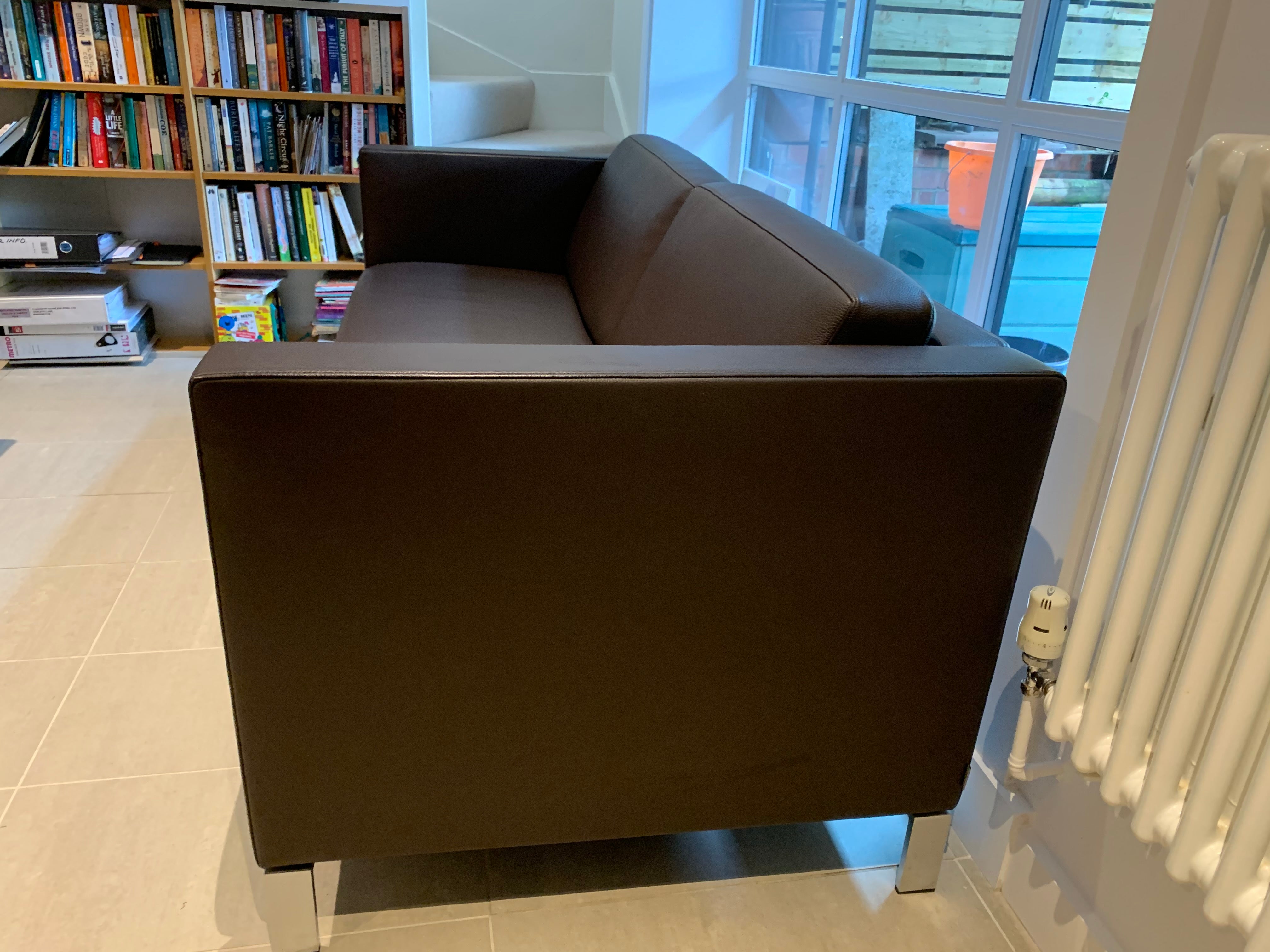 Two Brown Leather Walter Knoll Foster 500.10 sofas