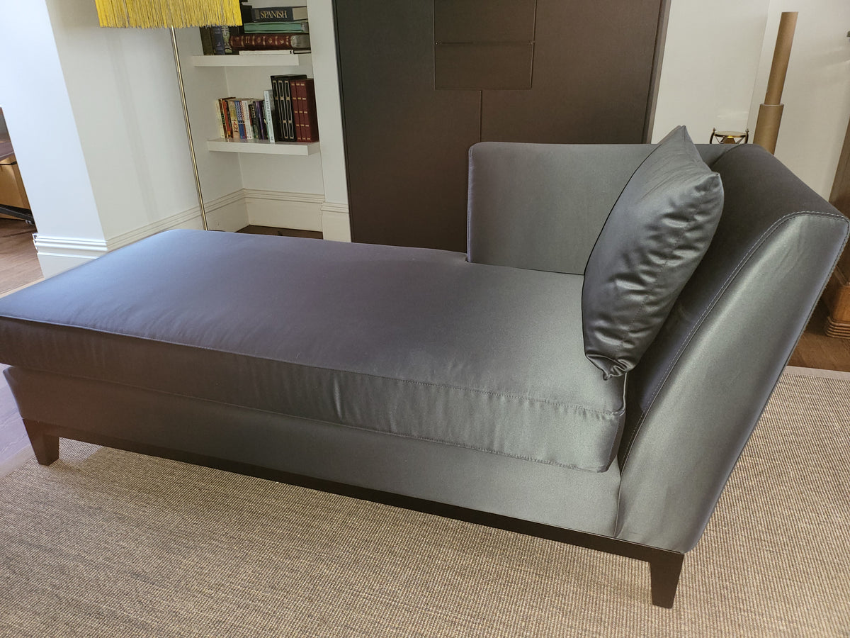 Chaise longue in Jason d'Souza Jewel graphite fabric LOT.co.uk