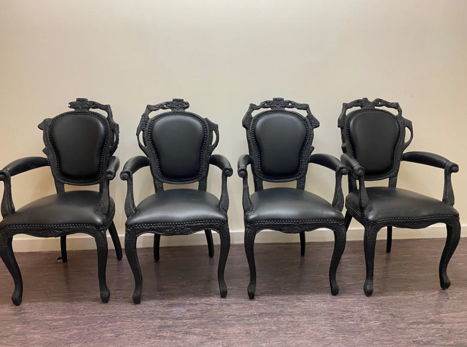 4 Black Smoke Chairs Maarten Baas